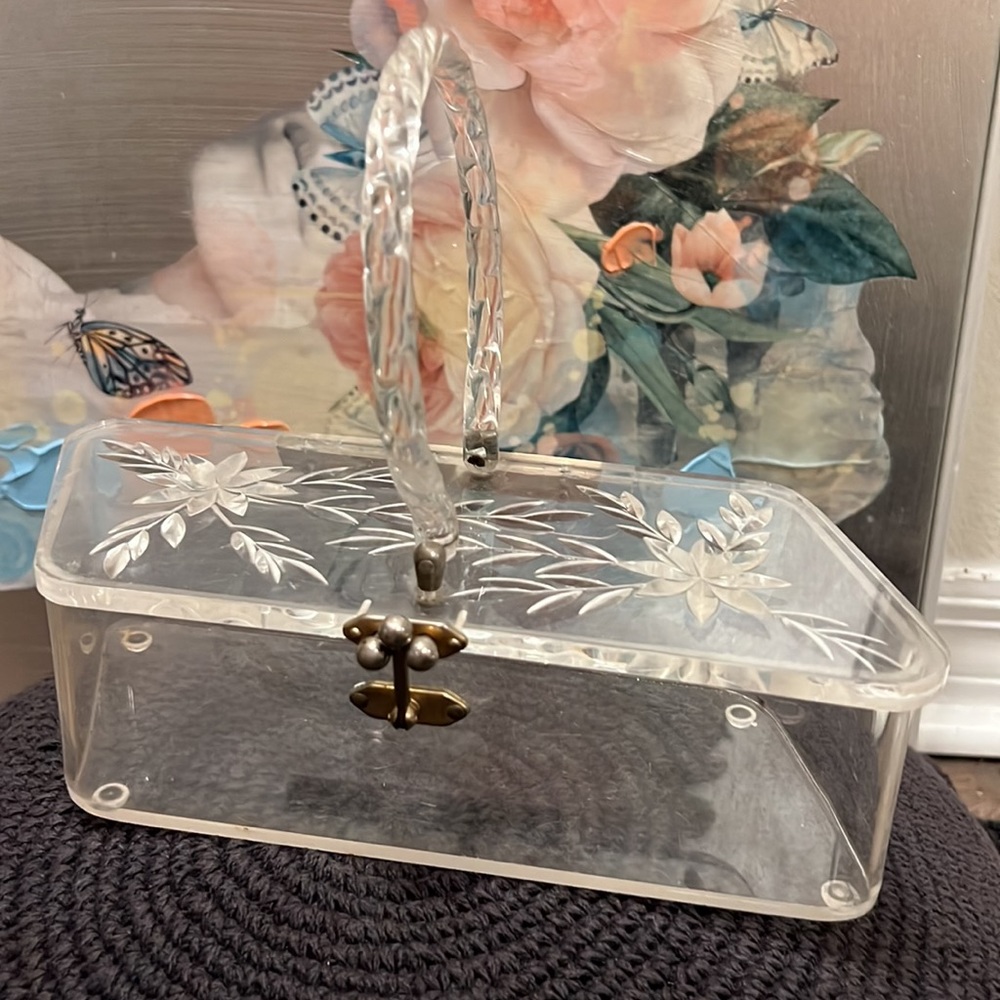 LUCITE HANDBAG Florida Lucite Purse 50's VINTAGE